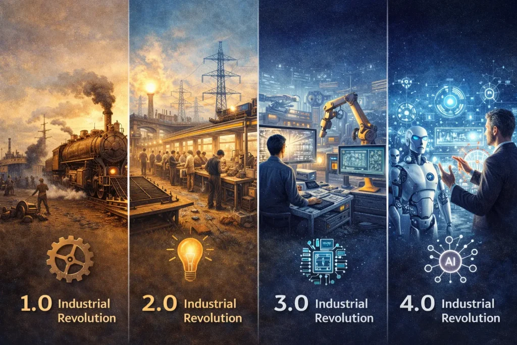 Industrial revolutions from 1.0 to 4.0